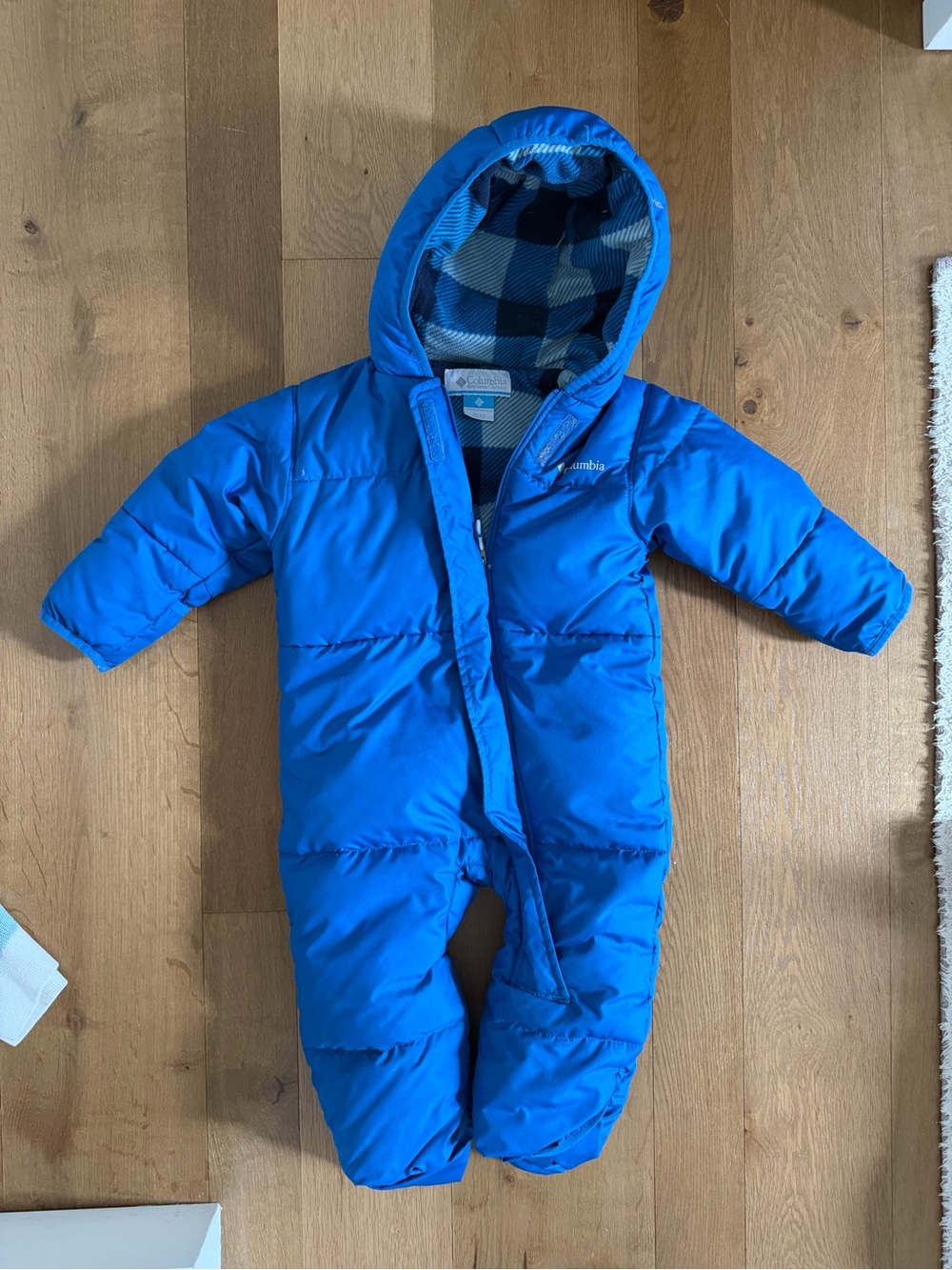 Columbia Bright Blue Hooded Infant Snowsuit